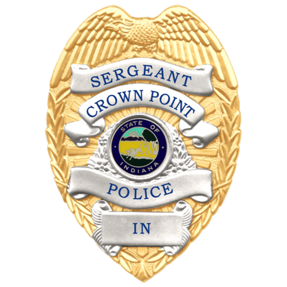 [CRWNPD-B736-SHSGT] Crown Point PD Sergeant Shirt Badge