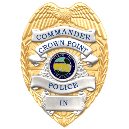 [CRWNPD-B736-SHCDR] Crown Point PD Commander Shirt Badge