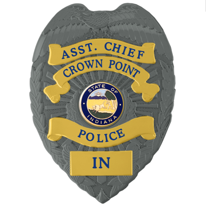 [CRWNPD-FLX736-AC] Crown Point PD Asst. Chief Flex Badge